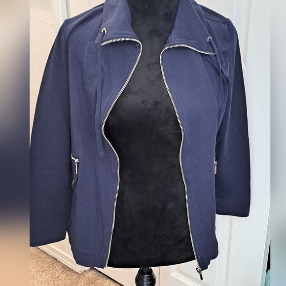 Karen Scott Mock Neck Jacket    Size PM - Picture 2 of 7